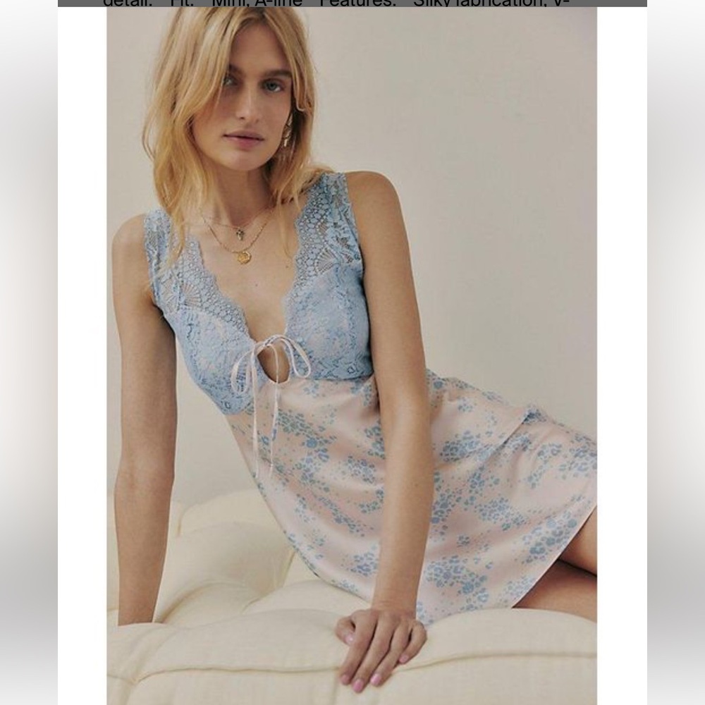 Free People printed mini slip dress NWOT